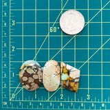Large Royal Orange Mixed Treasure Mountain Turquoise, Set of 3 Dimensions