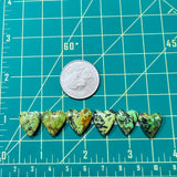 Small Sea Green Heart Yungai Turquoise, Set of 6 Dimensions