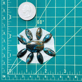 Small Deep Blue Mixed Blue Moon Turquoise, Set of 9 Dimensions