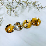 Medium Royal Orange Round Purple Lavender Variscite, Set of 4 Background