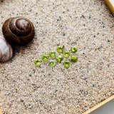 4x4mm Lime Green Round Peridot, Set of 10 Background