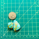 Large Sky Blue Freeform Royston Turquoise, Set of 2 Dimensions