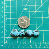Small Sky Blue Round Yungai Turquoise, Set of 4 Dimensions