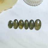 Medium Swamp Green Oval Rosarita, Set of 6 Background