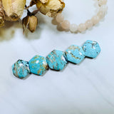 Medium Sky Blue Hexagon Number 8 Turquoise, Set of 5 Background
