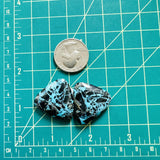 Large Ocean Blue Triangle Yungai Turquoise, Set of 2 Dimensions
