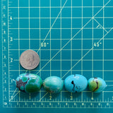 Large Sky Blue Oval Yungai Beads, Set of 4 Dimensions