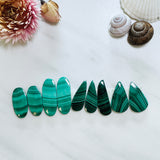 Medium Deep Green Mixed Malachite Copper Mineral, Set of 9 Background