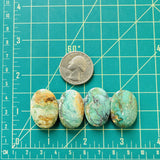 Large Mint Green Oval Crescent Lake Variscite, Set of 4 Dimensions