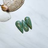 Large Sea Green Teardrop Crescent Lake Variscite, Set of 3 Background