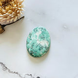 Large MInt Green Oval Broken Arrow Variscite Background