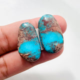 Large Sky Blue Freeform Bisbee Turquoise, Set of 2 Background