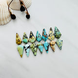 Medium Mixed Shield Mixed Turquoise, Set of 14 Background