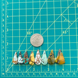 Medium Mixed Teardrop Mixed Turquoise, Set of 8 Dimensions