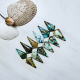 Large Mixed Shield Mixed Turquoise, Set of 12 Background