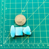 Medium  Sky Blue Freeform Sleeping Beauty Turquoise, Set of 3 Dimensions