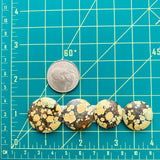 Medium Royal Orange Round Treasure Mountain Turquoise, Set of 4 Dimensions