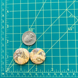 Large Royal Orange Round Golden Birch Turquoise, Set of 2 Dimensions