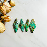 Large Sea Green Diamond Crescent Lake Variscite, Set of 4 Background