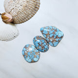 Large Sky Blue Freeform Golden Hills Turquoise, Set of 3 Background