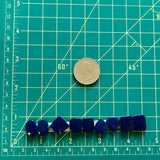Small Deep Blue Mixed Lapis Lazuli, Set of 10 Dimensions