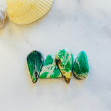 Medium  Deep Green Mixed Crescent Lake Variscite, Set of 4 Background