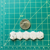 Medium White Hexagon White Buffalo Dolomite, Set of 5 Dimensions