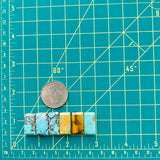 Medium Mixed Bar Mixed Turquoise, Set of 6 Dimensions