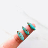 7mm x 19mm Surfboard Carico Lake Turquoise Cabochons, Set of 2