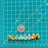 Small Mixed Freeform Mixed Turquoise, Set of 8 Dimensions