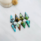 Medium Mixed Shield Mixed Turquoise, Set of 8 Background