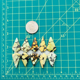 Large Mixed Shield Mixed Turquoise, Set of 10 Dimensions