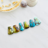 Medium Mixed Freeform Mixed Turquoise, Set of 6 Background