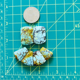 Medium Royal Orange Mixed Treasure Mountain Turquoise, Set of 6 Dimensions