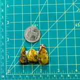 Large Earth Brown Freeform Royston Turquoise, Set of 3 Dimensions