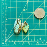 Large Mint Green Mixed Crescent Lake Variscite, Set of 2 Dimensions