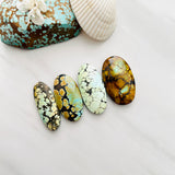 Large Mixed Oval Mixed Turquoise, Set of 4 Background
