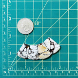 Large White Petal Purple Lavender Variscite, Set of 4 Dimensions