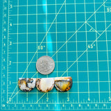 Large Royal Orange Half Moon Purple Lavender Variscite, Set of 3 Dimensions