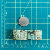 Medium Mixed Bar Wild Horse Turquoise, Set of 4 Dimensions