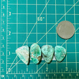 Medium Mint Green Mixed Crescent Lake Variscite, Set of 4 Dimensions