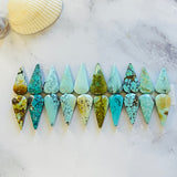 Medium  Mixed Teardrop Mixed Turquoise, Set of 20 Background