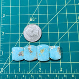 Large Sky Blue Barrel Sand Hill Turquoise, Set of 4 Dimensions