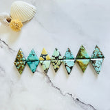 Medium Mixed Triangle Mixed Turquoise, Set of 14 Background