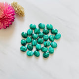 9x11mm Oval Malachite, Set of 2