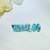 Small Ocean Blue Mixed Sand Hill Turquoise, Set of 8 Background