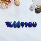 Small Deep Blue Mixed Lapis Lazuli, Set of 8 Background