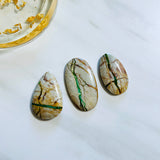 Large Deep Green Mixed Royston Turquoise, Set of 3 Background