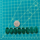 Medium Deep Green Oval Malachite Copper Mineral, Set of 8 Dimensions