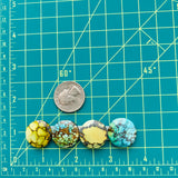 Medium Mixed Round Mixed Turquoise, Set of 4 Dimensions